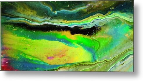 Pour Art Metal Print featuring the mixed media Depth finder by Cynthia King