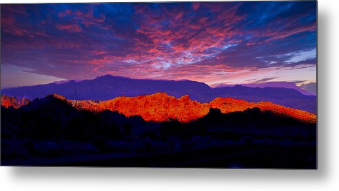 Landscape. Sunset Metal Print featuring the photograph Desert Sky by Jim Signorelli