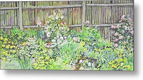 Paintings Metal Print featuring the painting Dotties Garden by P Anthony Visco