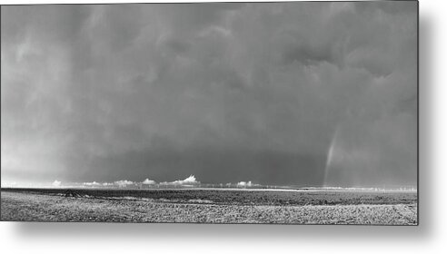 Black And White Photography Metal Print featuring the photograph Evening Storm and Rainbow-Floyd County, Texas by Richard Porter
