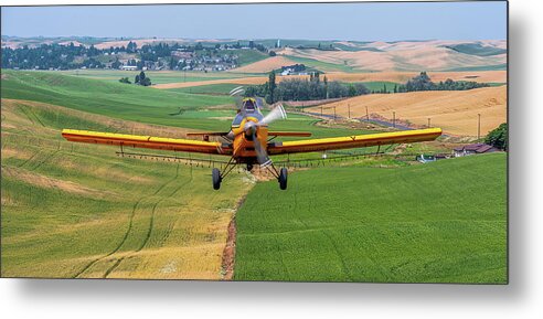 Palouse Metal Print featuring the photograph Genesee Crop Dusting. by Doug Davidson