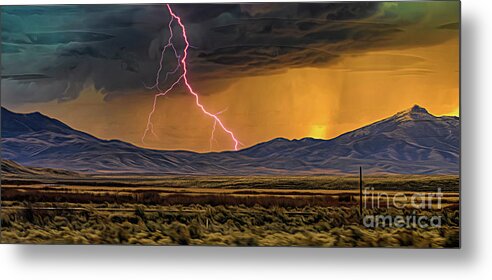 Landscape Metal Print featuring the photograph Landscape USA Artistic Lightning by Chuck Kuhn