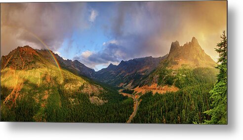 North Cascades National Park Metal Print featuring the photograph Liberty Bell Rainbow by Dan Mihai