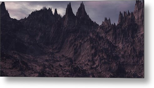 Lovecraft Metal Print featuring the digital art Mountains of Madness by Bernie Sirelson