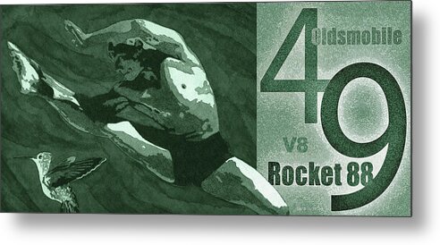 Muscle Cars Metal Print featuring the digital art Muscle Cars / 49 Rocket 88 by David Squibb