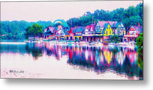 Philadelphia's Metal Print featuring the photograph Philadelphia's Boathouse Row on the Schuylkill River by Bill Cannon