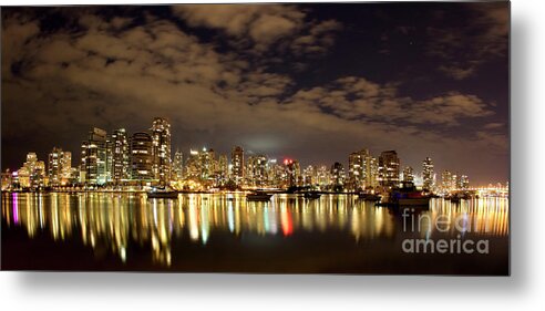 Landscape Metal Print featuring the photograph Vancouver at night by Tony Mills
