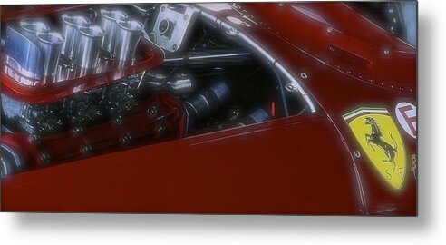 1960 Metal Print featuring the photograph 1960 Ferrari 246 Dino Engine Detail by John Colley
