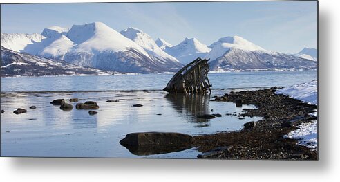 Tranquility Metal Print featuring the photograph Arctic Landscape & Alps, Tromso, Norway by Tim Graham