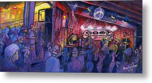 Dewey Paul Metal Print featuring the painting Dewey Paul Band at the Goat by David Sockrider