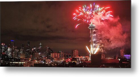 Seattle Metal Print featuring the photograph Happy New Year Seattle by Benjamin Yeager