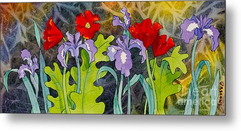 Red And Purple Metal Print featuring the painting Red and Purple by Teresa Ascone