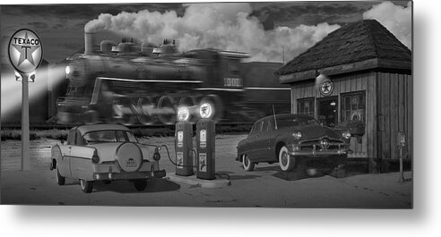 Transportation Metal Print featuring the photograph The Pumps - Panoramic by Mike McGlothlen