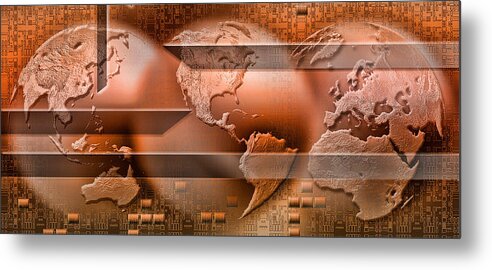 Photography Metal Print featuring the photograph Three Parts Of The Earth Surrounded by Panoramic Images