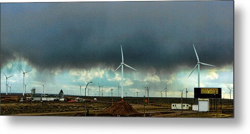 Landscape Metal Print featuring the photograph Wyoming Wind Farm by Ron Roberts