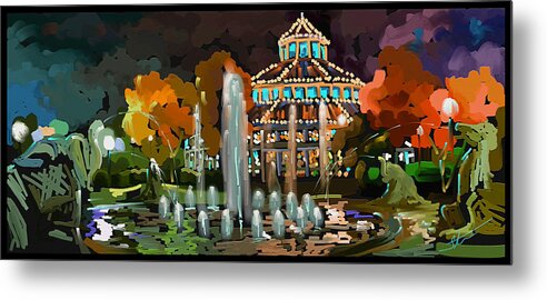 Coolidge Park Carousel Metal Print featuring the painting A Childhood Dream by Steven Lebron Langston