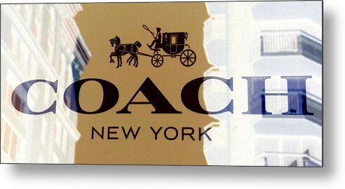 Coach Metal Print featuring the photograph COACH New York Sign by Marianna Mills