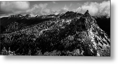 Layers Metal Print featuring the photograph Lichtenberg Mountain Black and White by Pelo Blanco Photo