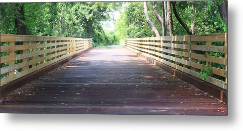Wood Metal Print featuring the photograph Light at the End of the Tunnel by Inspired Arts