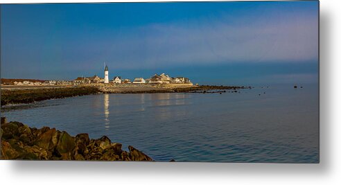 Lighthouse Metal Print featuring the photograph Old Scituate Light from the Jetty by Brian MacLean