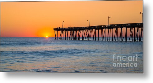 Nags Head Fishing Pier Metal Print featuring the photograph Sunrise in North Carolina Outer Banks by Michael Ver Sprill