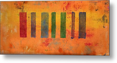 Clay Monotype Metal Print featuring the mixed media Valor I by William Renzulli