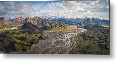 Panorama Metal Print featuring the photograph Iceland: Fjallabaksleia Nyrari by Michael Zheng