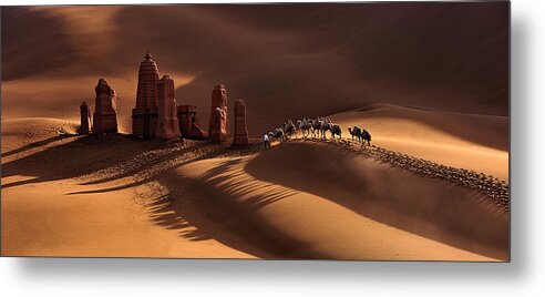Desert Metal Print featuring the photograph Mysterious Destination by Mei Xu