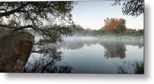 San Diego Metal Print featuring the photograph Ramona Foggy Pond by William Dunigan
