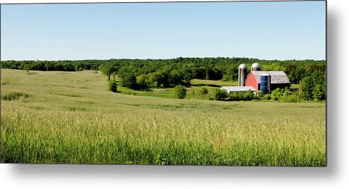 Environmental Conservation Metal Print featuring the photograph Wisconsin Farm Panoramic by Jenniferphotographyimaging