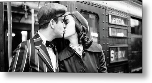Summilux-m 35mm F/1.4 Asph Fle Metal Print featuring the photograph Kiss, New York Vintage Vibe by Eugene Nikiforov