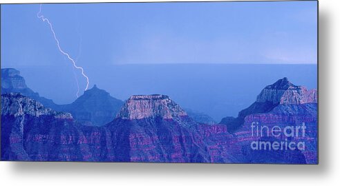 Dave Welling Metal Print featuring the photograph Panorama Lightning Strike North Rim Grand Canyon Np Ar by Dave Welling