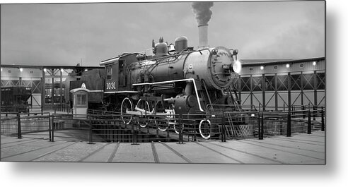 Steam Engine Metal Print featuring the photograph The Turntable Panoramic by Mike McGlothlen