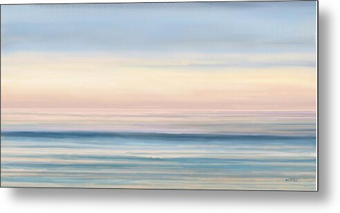Abstract Metal Print featuring the painting Abstract Long Pink Sunset by Stephen Jorgensen