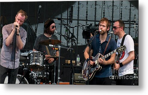 The National Performing At The Sonic Which Stage At Bonnaroo Music Festival Performing On July 11 Metal Print featuring the photograph The National at Bonnaroo Music Festival #1 by David Oppenheimer