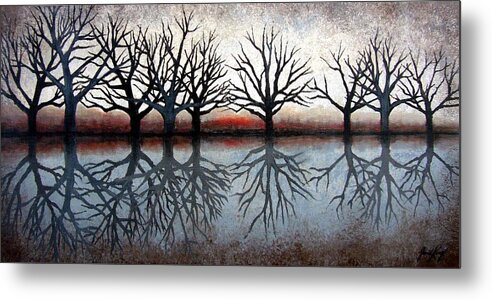 Tree Metal Print featuring the painting Reflecting Trees by Janet King