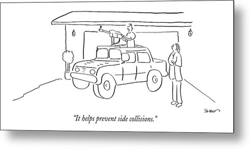 Violence Road Rage Autos Guns

(hummer Mounted With Large-caliber Machine Gun.) 121609 Msh Michael Shaw Metal Print featuring the drawing It Helps Prevent Side Collisions by Michael Shaw