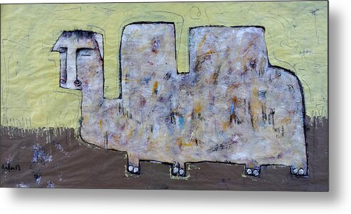 Abstract Metal Print featuring the painting Animalia Camelus 2 by Mark M Mellon