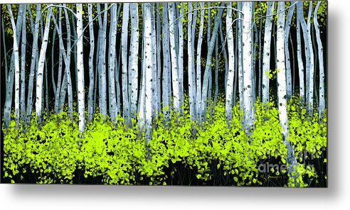 Aspens Metal Print featuring the painting Aspen II by Michael Swanson