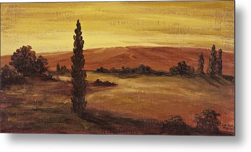 Landscape Metal Print featuring the painting Autumn Glow by Darice Machel McGuire