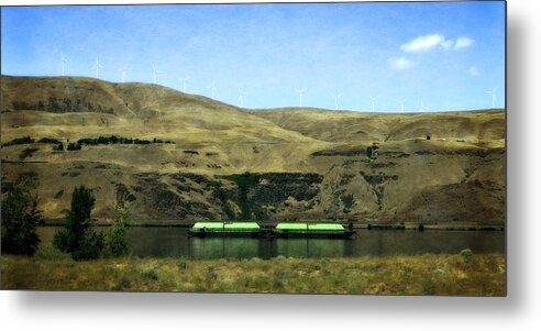 Pacific Northwest Metal Print featuring the photograph Barges on the Columbia by Michelle Calkins