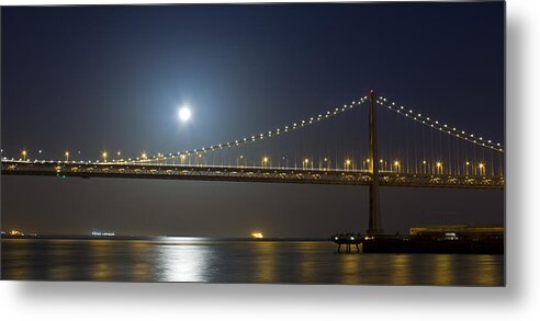 Bay Metal Print featuring the photograph Bay Bridge Supermoon by Bryant Coffey