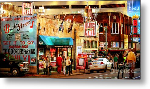 Beale Street Metal Print featuring the photograph Beale Street by Barbara Chichester