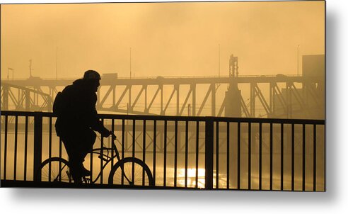 Pittsburgh Metal Print featuring the photograph Biking the Bridges by Joe Winkler