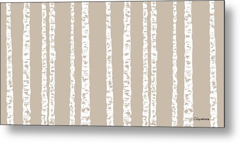 Birch Trees Metal Print featuring the painting Birches DIII by Carmen Guedez