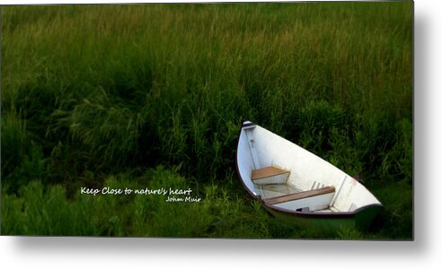 Inspirational Metal Print featuring the photograph Boat in the Marsh by Caroline Stella