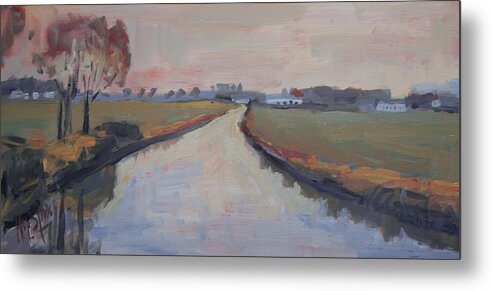 Ammerzoden Metal Print featuring the painting Crossing Hoofdwetering Vamerenweg by Nop Briex