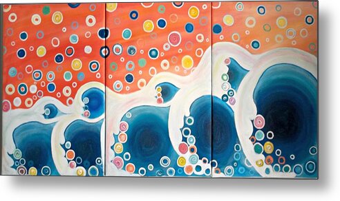 Abstract Metal Print featuring the painting Dreaming Of The Ocean by Shirley Smith