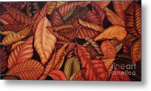 Autumn Metal Print featuring the painting Fall colors by Paula Ludovino