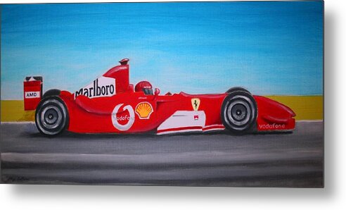 Car Metal Print featuring the painting Fast Ferrari by Stacy C Bottoms